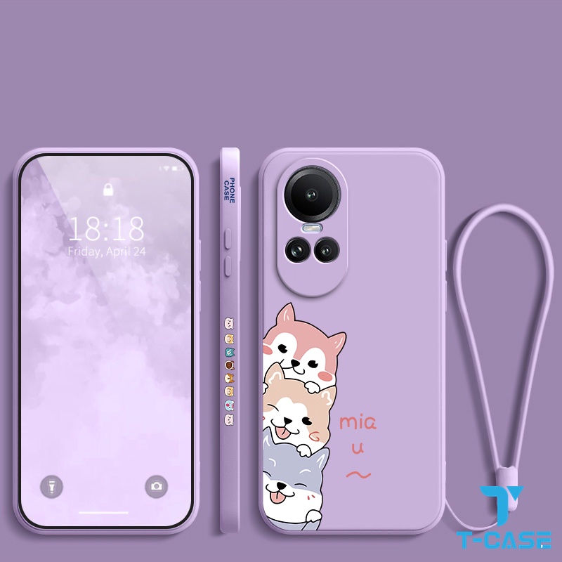 Ốp lưng OPPO Reno 10 5G Reno 10Pro 5G Ốp Điện Thoại Silicon Mềm Hình Cún Dễ Thương Có Nắp Lens Cho OPPO Reno 10 5G Reno 10Pro 5G 2A-GG