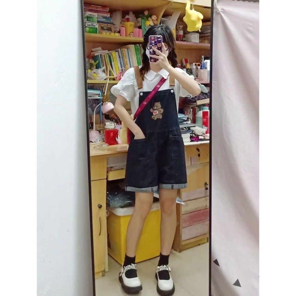 ((hàng Sẵn sàng) phiên bản hàn quốc quần jean nữ thời trang 2023 mùa hè phong cách mới quần short jumpsuit mỏng kiểu dáng rộng rãi | BigBuy360 - bigbuy360.vn