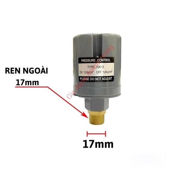Rơ le máy bơm tăng áp, Rơ le máy bơm nước kiểu ren ngoài 12, 13, 14, 17, 21mm