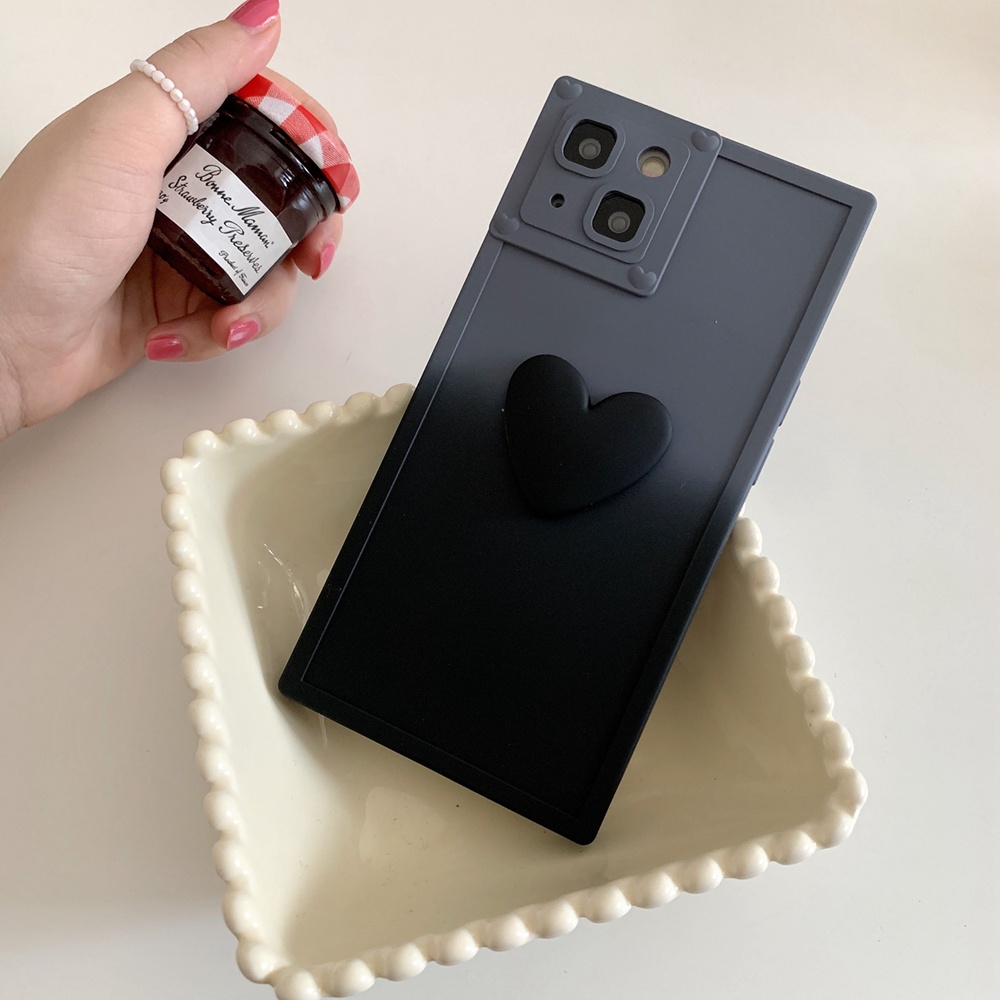 Ốp Điện Thoại Họa Tiết Trái Tim 3D Màu Gradient Cho iPhone 14 Pro Max 14Pro 14 13 Pro Max 12 Pro Max 11