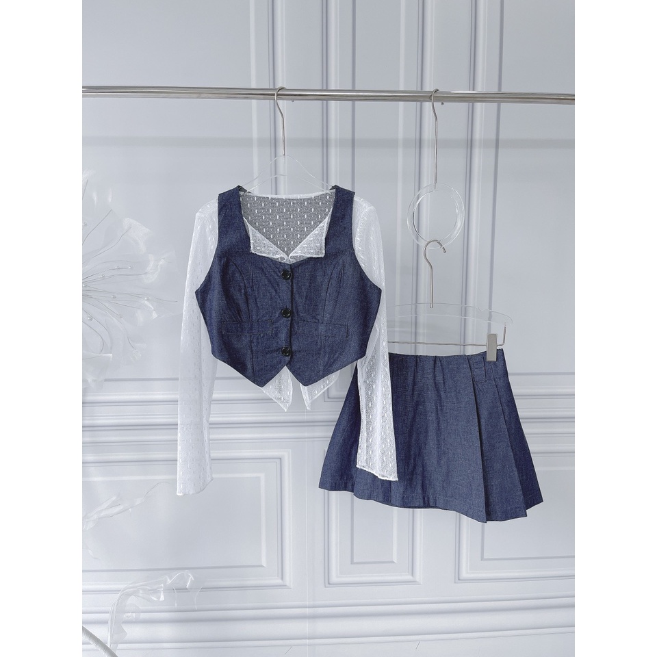 Set jean 3món xếp ly