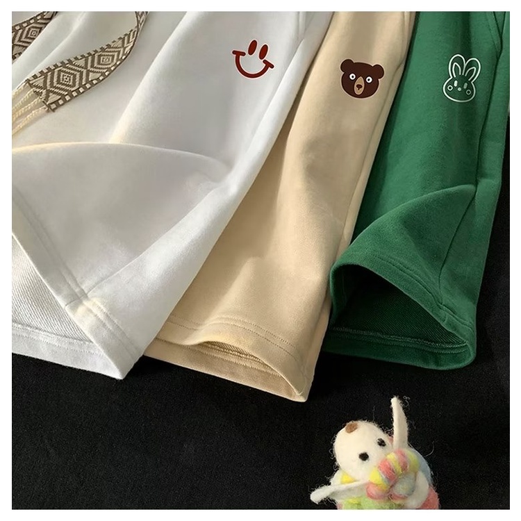 Quần Short Thể Thao 5 / 4 Dáng Rộng In Họa Tiết Hoạt Hình Phong Cách Hàn Quốc Thời Trang Mùa Hè Cho Nam Size M-5XL