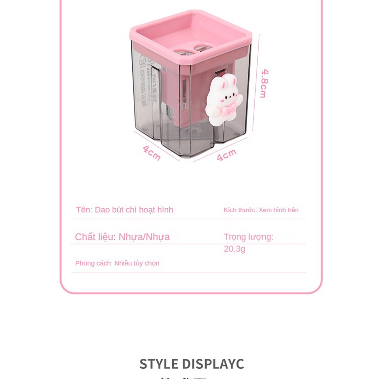 Đồ Chuốt Bút Chì Hai Lỗ Dày Dặn Họa Tiết Hoạt Hình Dễ Thương
