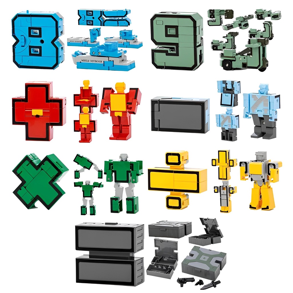 10PCS TRANSFORMATION NUMBER ROBOT TOY BUILDING BLOCKS DEFORMATION POCKET MORPHERS EDUCATIONAL ACTION FIGURE TOY FOR CHILDREN