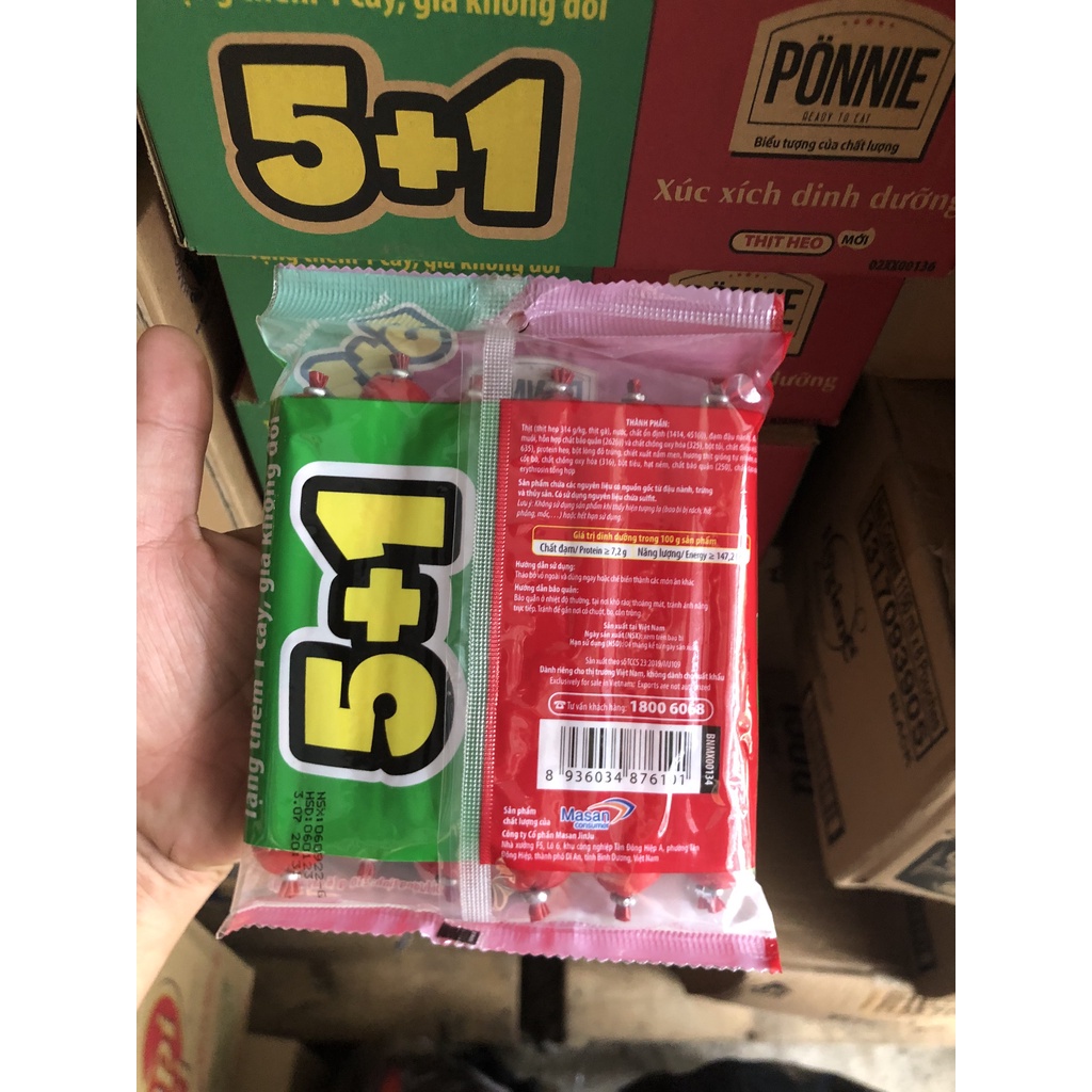 Xúc xích Ponnie Gói 5 Cây Tặng 1 Cây