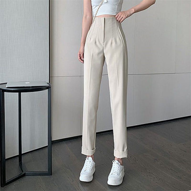 Casual pants women's spring and autumn loose slimming 2023 new versatile fashion harem pants women's high waist suit pants