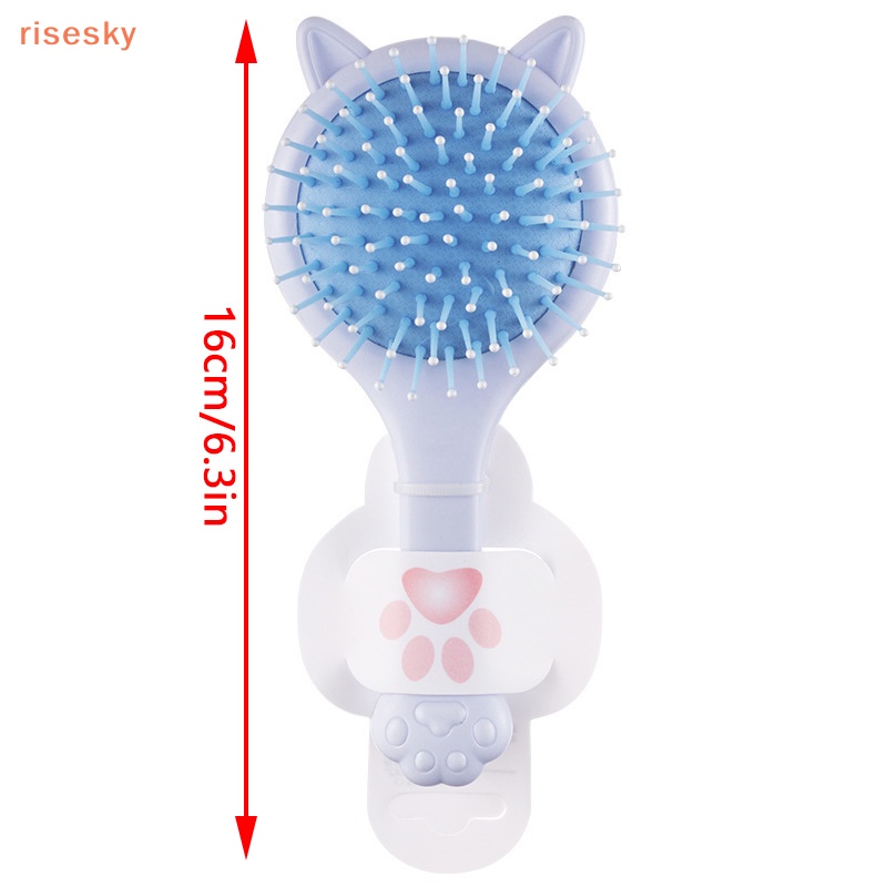 Lược Chải Tóc Mini Tích Hợp Gương Trang Điểm Thiết Kế Tai Mèo Hoạt Hình Dễ Thương