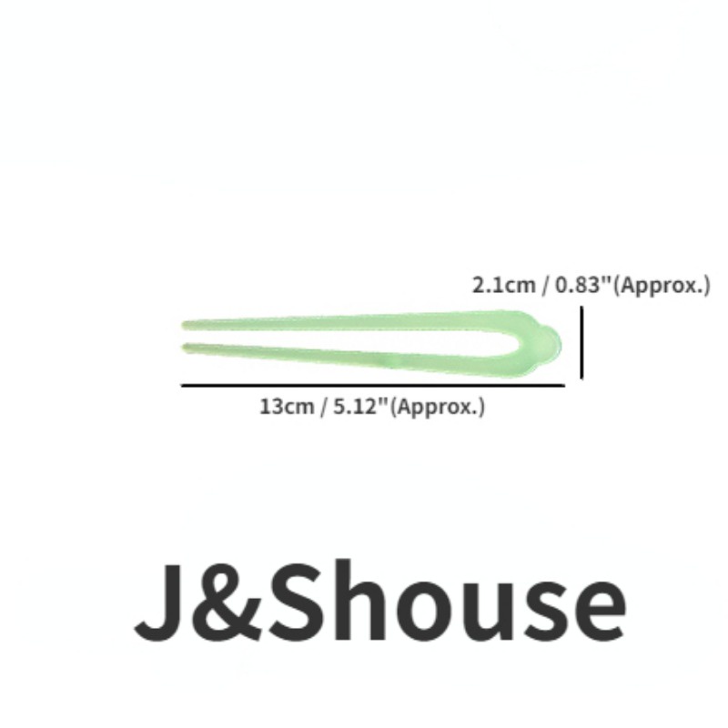 Trâm Cài Tóc Bằng Acrylic Hình Chữ U Màu Xanh Lá Phong Cách Trung Hoa Cổ Điển KF657