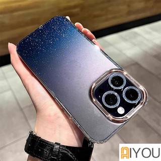 Ốp Điện Thoại Màu Gradient Lấp Lánh Sang Trọng Chống Sốc Cho iPhone 11 12 13 14 Pro Max XR X XS Plus