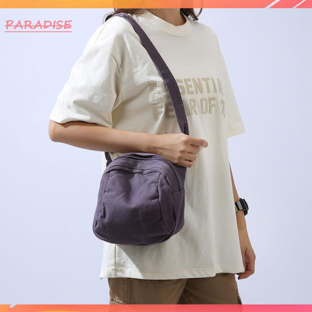 Túi Đeo Chéo Canvas 1.vn Có Dây Khóa Kéo Tùy Chỉnh Màu Trơn Thời Trang Unisex