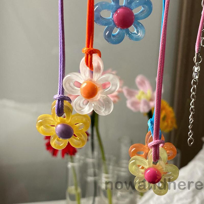 Vòng cổ Mặt Hình Bông Hoa Nhiều Màu Sắc Thiết Kế Nhẹ Nhà