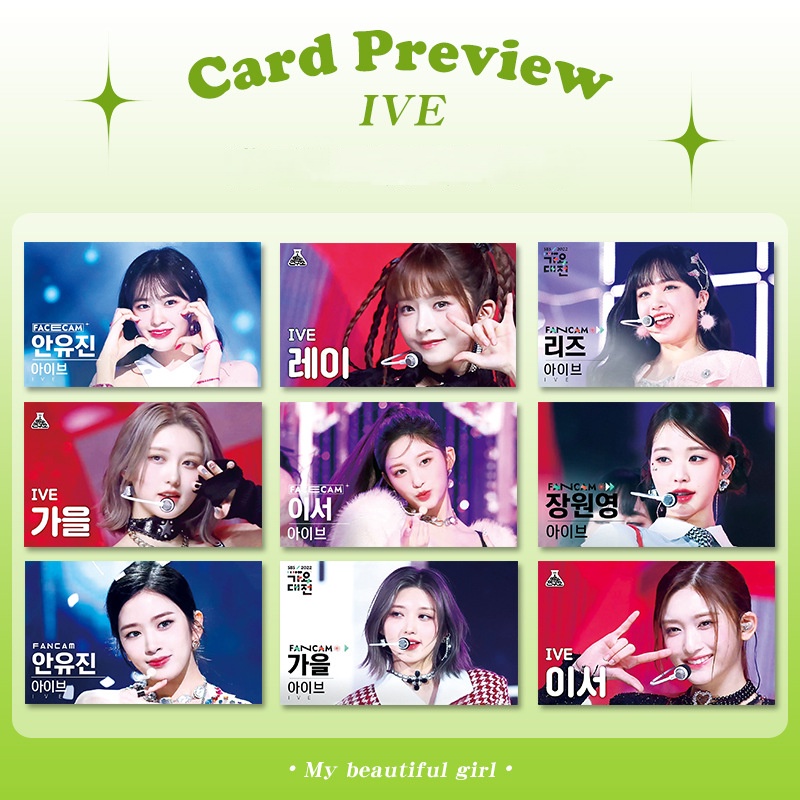 7 cái / bộ ive fancam ảnh bìa sân khấu photocards wonyoung rei liz yujin gaeul leeseo lomo cards kpop postcards ready stock sx