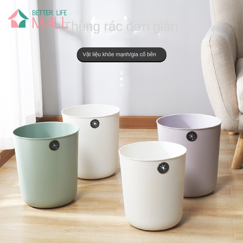 Thùng Đựng Rác Không Nắp Màu Trơn Đơn Giản Cho Phòng Khách / Phòng Ngủ