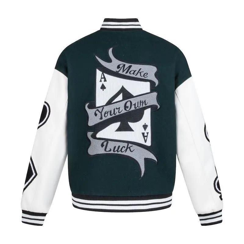 Áo khoác nam thiết kế in đường phố thời trang sense stitching top loose casual all-match baseball uniform jacket