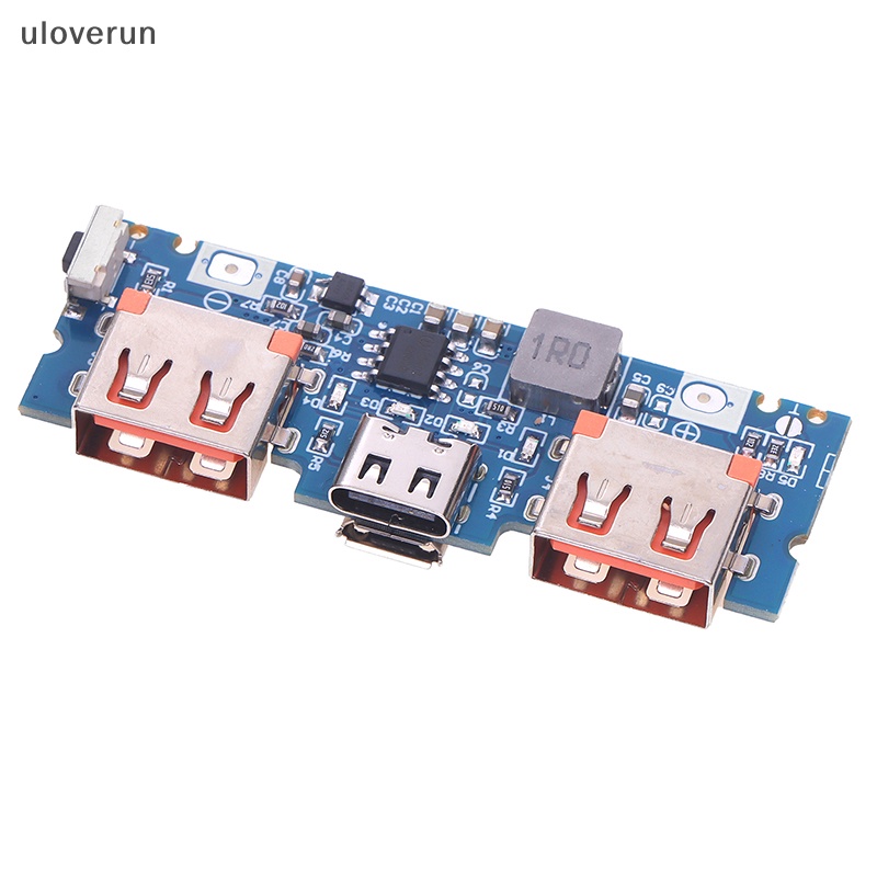 Bo mạch chủ uloverun diy 5v 2.4a bảng sạc lithium di động micro type-c led dual usb 18650 booster module vn