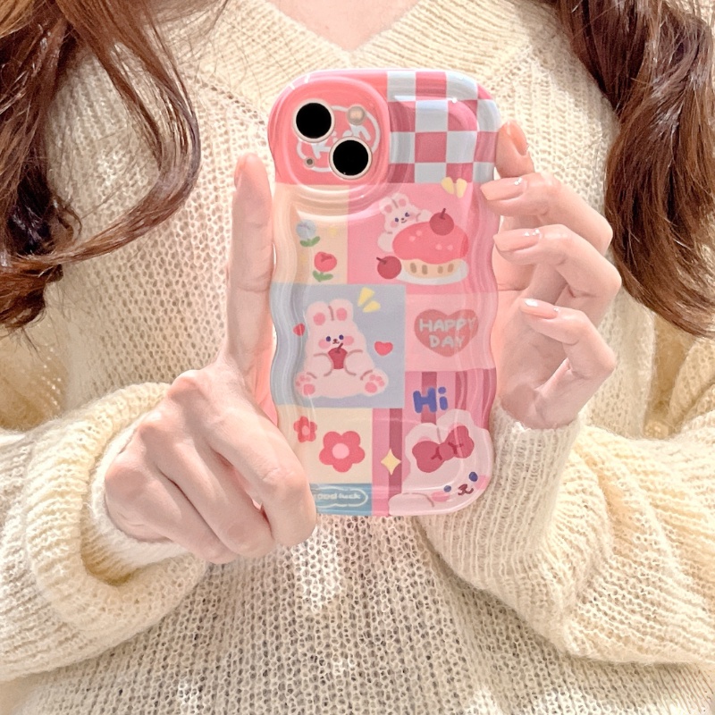 Ốp lưng điện thoại iphone cute dessert bunny pink dành cho 7 7plus 8 8plus xs xr 11 12 13 14 pro plus promax cartoon girl