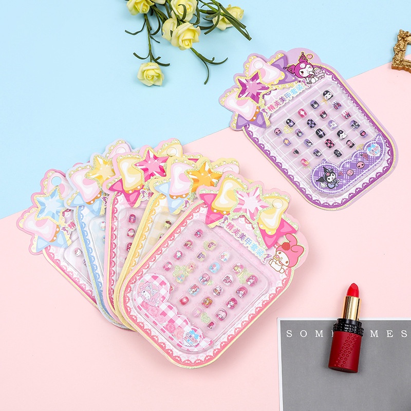 Sanrio nail art sticker phim hoạt hình dễ thương kuromi nail painting stickers cho bé gái