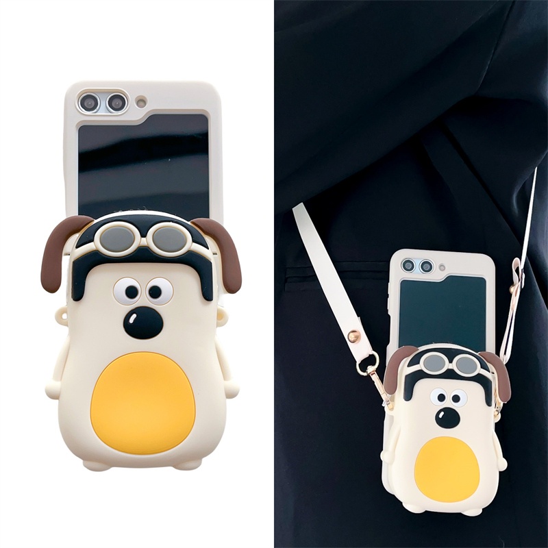 Ốp lưng samsung galaxy z flip 3 flip4 cubic lackey coin purse satchel z flip 5 case gấp ngăn ngừa rơi