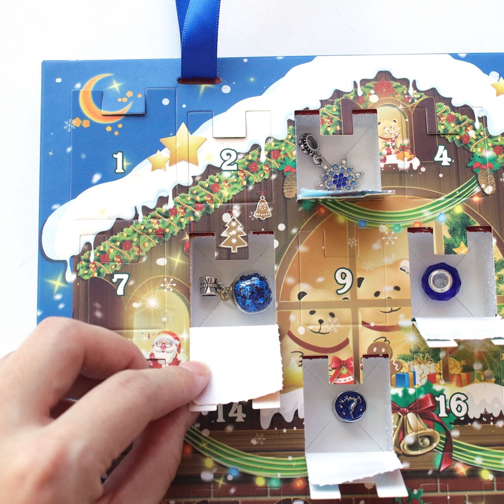 24 grids advent calendar diy children bracelet creative snowman christmas mystery box gift cnmv