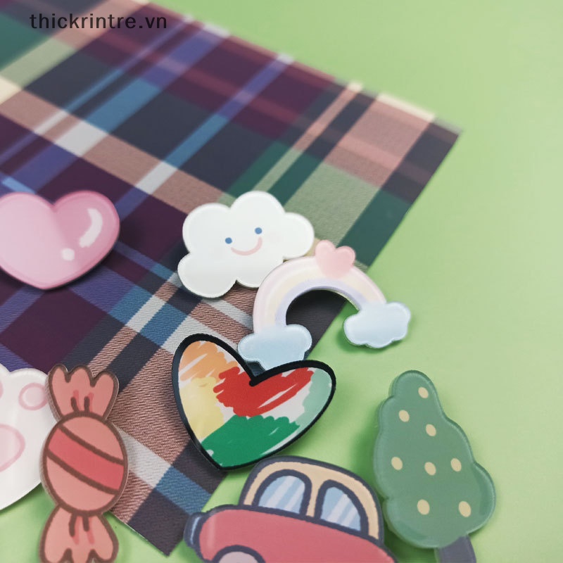 Thi phong cách hàn quốc trâm cài áo acrylic dễ thương phim hoạt hình mặt cười hoa kẹo mưa huy hiệu ghim túi trang trí quần áo phụ kiện vn