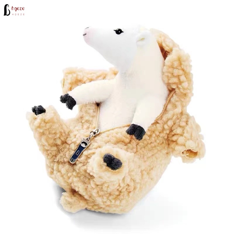 Cừu Nhồi Bông Mặc Áo Khoác Có Khóa Kéo Dễ Thương Cho Bé