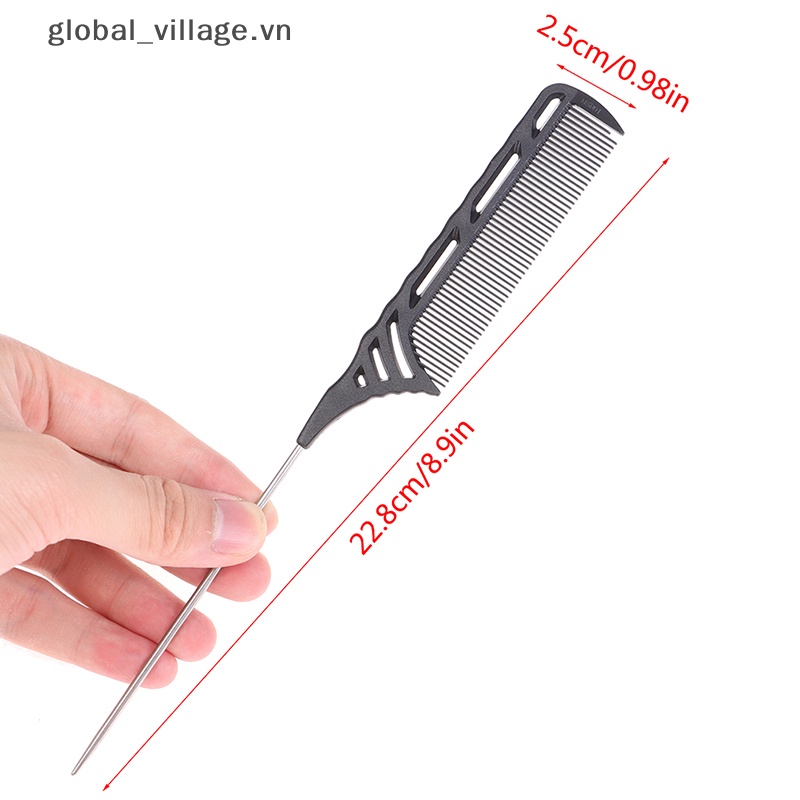 Lược đuôi chuột dài dành cho nữ đầu xương đầu nhọn đầu bện bím chia lược chải tóc parg