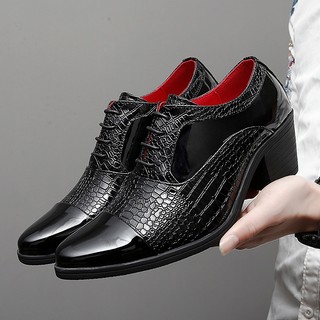 38-44 giày da cưới trang trọng ren up giày công sở sự nghiệp tăng chiều cao 6cm giày nam công sở giày cao gót giày
