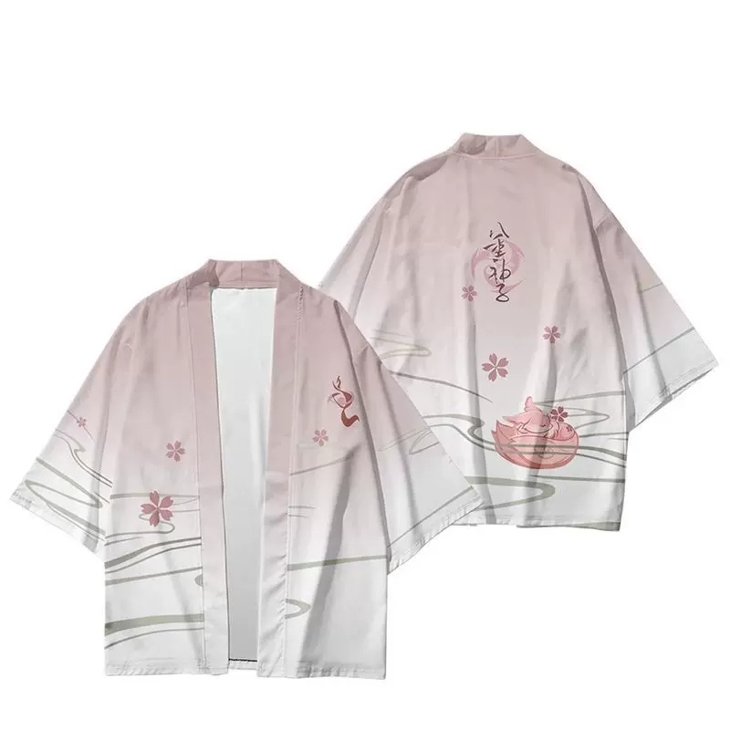 Trò chơi genshin impact yae miko cosplay áo choàng kimono genshin impact trang phục 3d in haori áo choàng bên áo sơ mi thời trang dạo phố