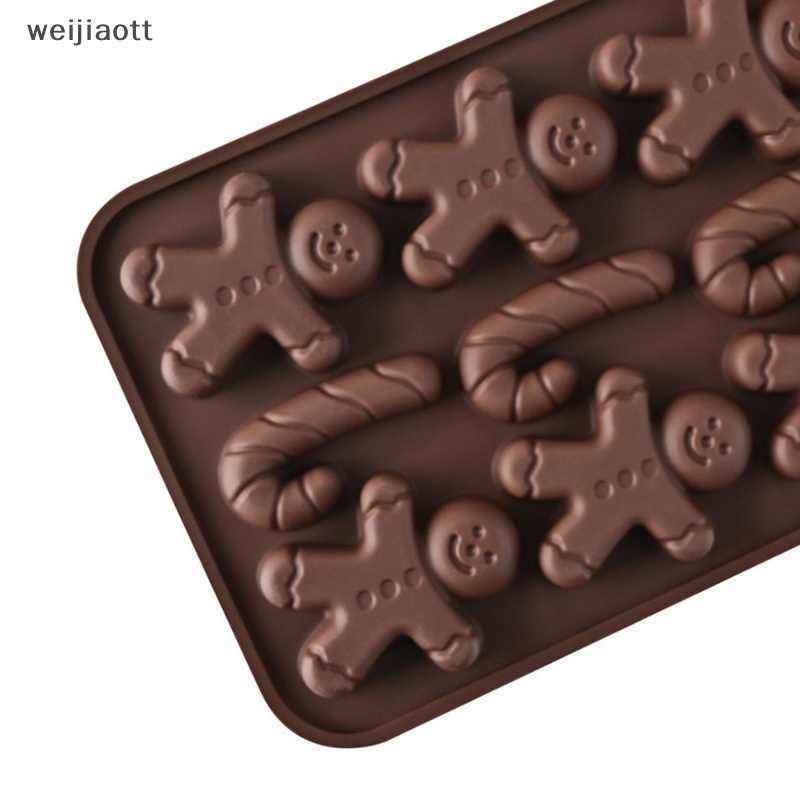 Weijiaott hình dạng giáng sinh silicone khuôn sô cô la non- fondant cookie khay nướng xmas cây kẹo bánh gừng người đàn ông quà tặng khuôn công cụ vn