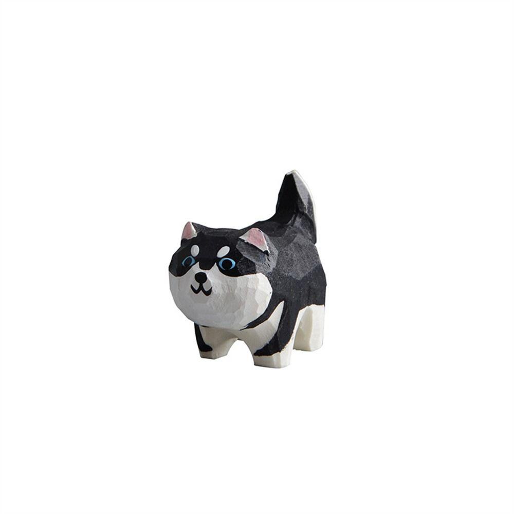 Móc khóa MMULCK chạm khắc gỗ hình động vật/ chú chó akita husky thời trang kawaii làm quà tặng cho sinh viên