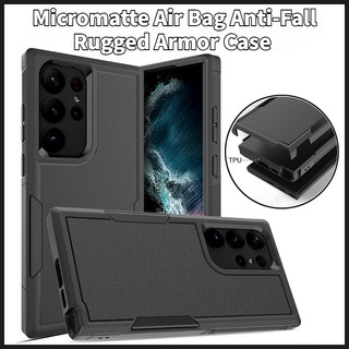 Đối với samsung s23 ultra s23 micromatte air bag anti-fall rugged armor case cho samsung s23 + galaxy s22 ultra s22 + s22 a54 a23 a04 vỏ chống sốc cấp quân sự