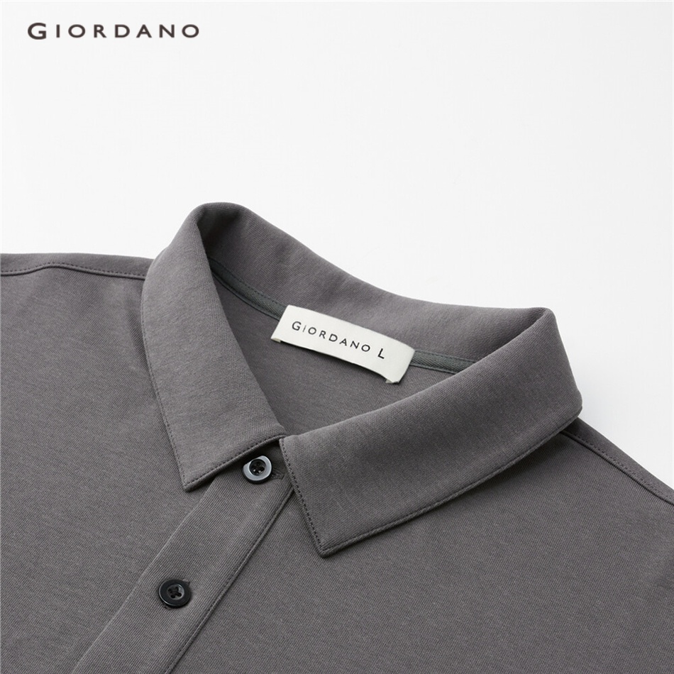 GIORDANO MEN Panda turf embroidery loose polo shirt 18013610