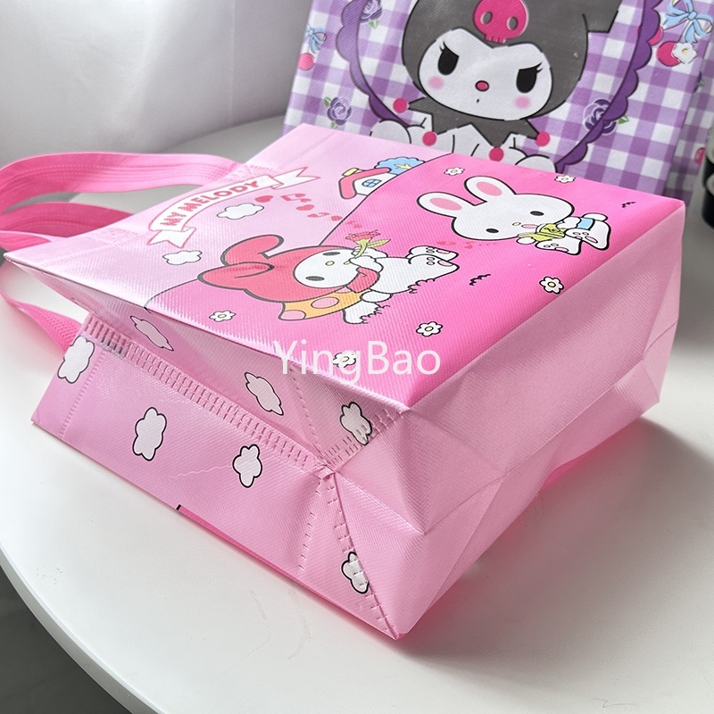 Anime kuromi storage bags kawaii sanrio mymelody cinnamoroll nhật bản cartoon gift túi non-woven bags shopping tote bags