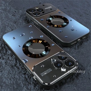Ag matte frosted magnetic phone case cho iphone 14 13 12 11 pro max glass kính cửa sổ lớn nắp bảo vệ máy ảnh