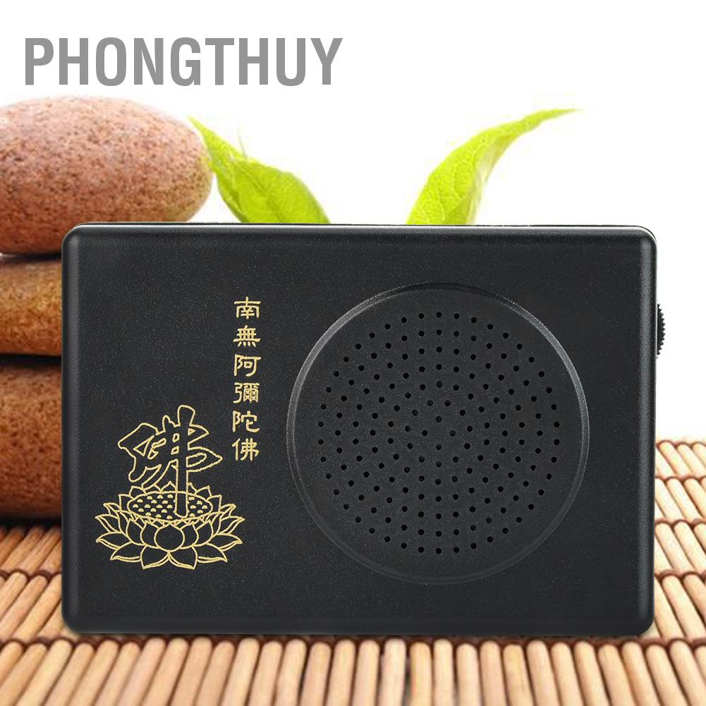 PhongThuy Máy Cầu Nguyện Màu Đen Chuyên Dụng Cho Điện Một Chu Đức Phật A Di Đà (Không Pin)