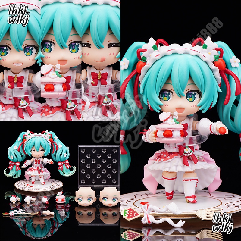 Hatsune miku nendoroid kỷ niệm 15 năm và ver. 1940 bánh dâu tây 1938 phiên bản q dễ thương 338 kagamine len mô hình búp bê 189 thay đổi khuôn mặt articulado hình hành động thần tượng ảo