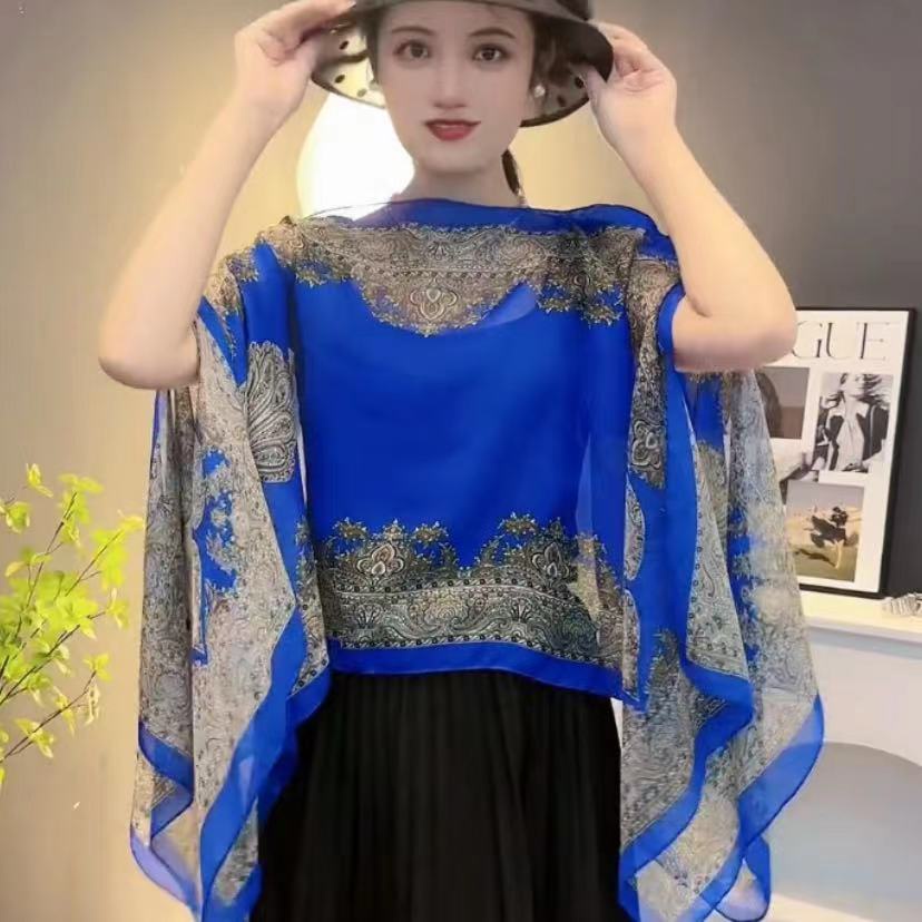 Spring summer phong cách mới khăn choàng voan all-match mỏng hơn nhìn nhiều cách mặc nắng