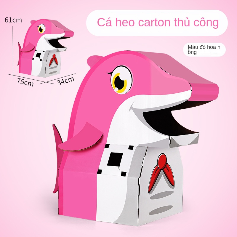 Mẫu giáo quà tặng trẻ em diy handmade wearable carton mô hình khủng long múa sư tử