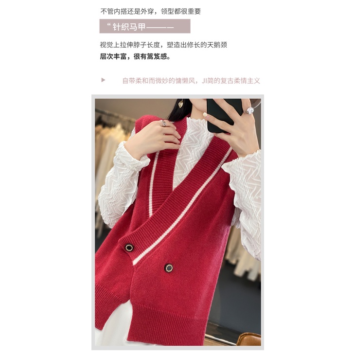 Áo Khoác cardigan Len Dệt Kim Không Tay Dáng Rộng Thời Trang Xuân Thu Mới 2023