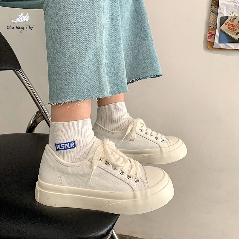 Giày vải ngón chân to nữ ins phiên bản hàn quốc all-match sinh viên phong cách mới giày đế dày hợp thời trang