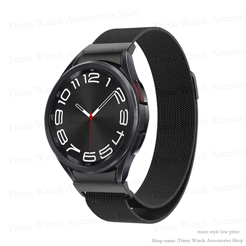 Dây đeo cho samsung galaxy watch 6 6 6 series 40mm 44mm dây đeo đính kèm một cú nhấp chuột đồng hồ 6 classic 43mm 47mm milanese loop band