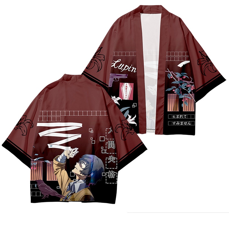 Áo Khoác kimono In Hình bungo stray dogs dazai osamu Hóa Trang halloween