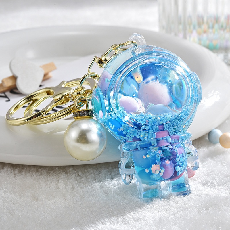 Móc Khóa Hạt Dầu Nhiều Màu Hình Phi Hành Gia Hoạt Hình Tinh Tế