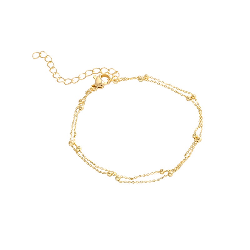 Vòng Tay Hai Lớp Bằng Thép Titan Mạ Vàng 18k S913L02