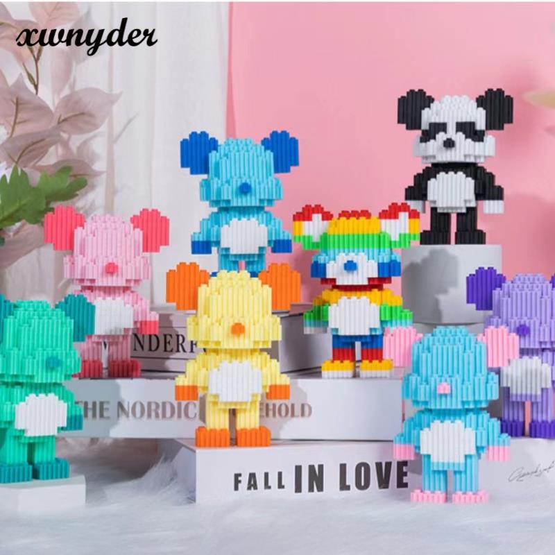 Đồ Chơi Khối Lắp Ráp Hình Gấu Hoạt Hình 3D Kích Thước Nhỏ Giáo Dục Cho Bé Trai Và Bé Gái