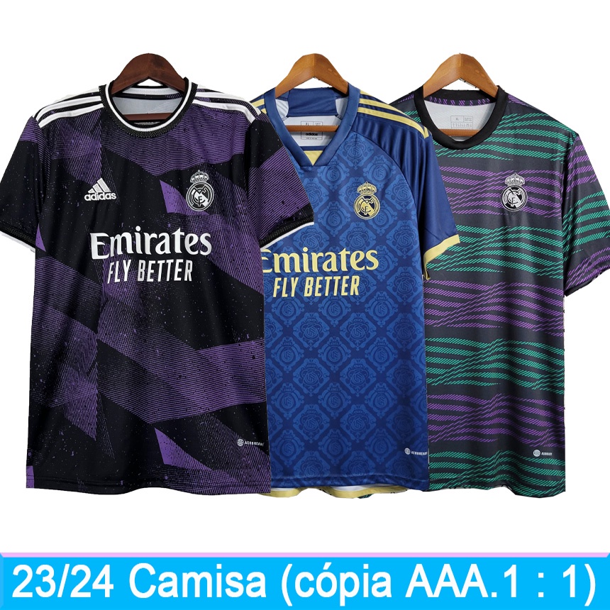 Bộ Đồng Phục Bóng Đá Đội Tuyển Real Madrid Mùa Giải 23 / 24 2023 2024 Mới