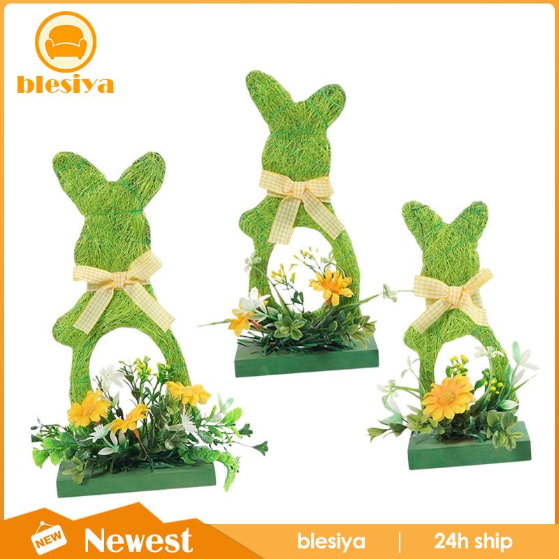 Set 3 Phụ Kiện Treo Trang Trí Bằng Gỗ Hình Thỏ Phục Sinh