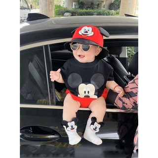 Mũ Chuột MicKy Đen Đỏ Cho Bé MU09
