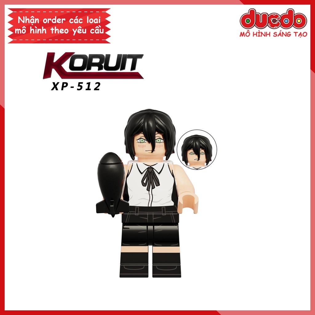 Minifigures nhân vật Quỷ Máy Cưa Chainsaw Man Denji Pochita - Đồ chơi Lắp ghép Xếp hình Mini Mô hình Koruit KT1067