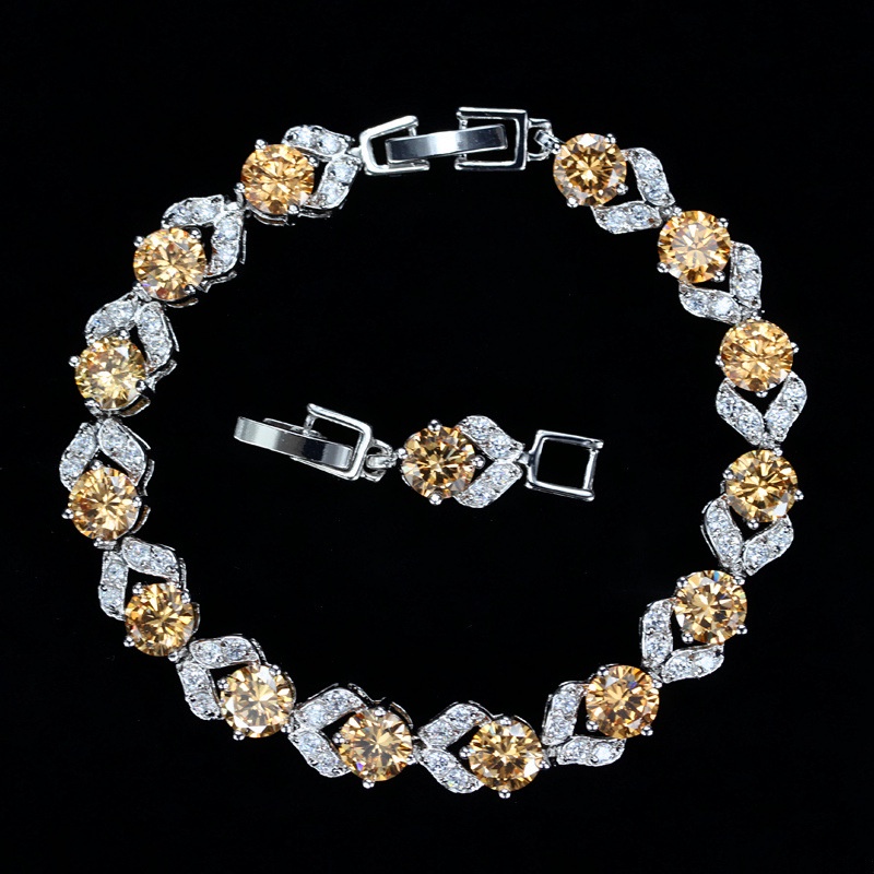 Vòng Tay Đính Đá Zircon Trắng Thời Trang Âu Mỹ Cho Nữ